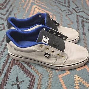DC Men's Black, Gray, and Blue Sneakers